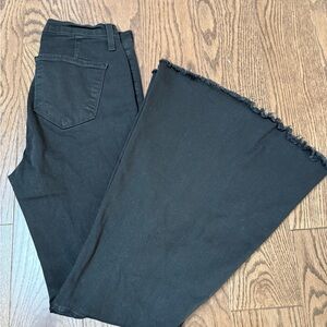 Judy Blue Black Flare Jeans with Frayed Hem